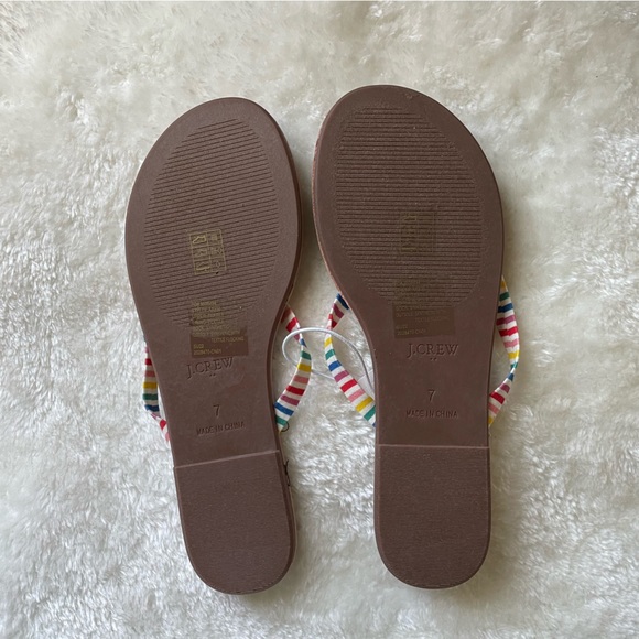 J. CREW COLORFUL STRIPED SANDALS SIZE 7 NWT - Picture 3 of 3